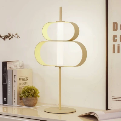 Afbeelding van Lucande Tafellamp met dimmer 1licht Metaal H: 58.5 cm beige, wit Inclusief lichtbron