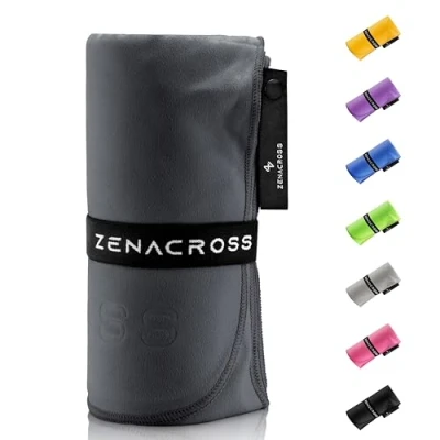 Afbeelding van Zenacross Microvezel Handdoek 50x30cm Compacte Sport Handdoek, Sneldrogend en Absorberend Maat S Donkerblauw