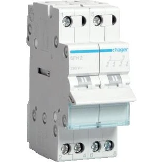 Afbeelding van Hager modulaire omschakelaar 2 polig 32 a no nc i ii common point boven sfh232