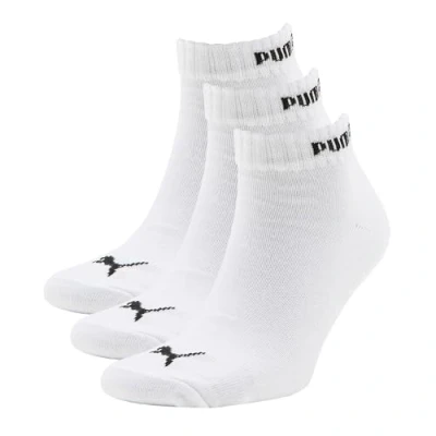 Afbeelding van PUMA Unisex Quarter 3 paar geassorteerde sokken, wit, 39 42 EU