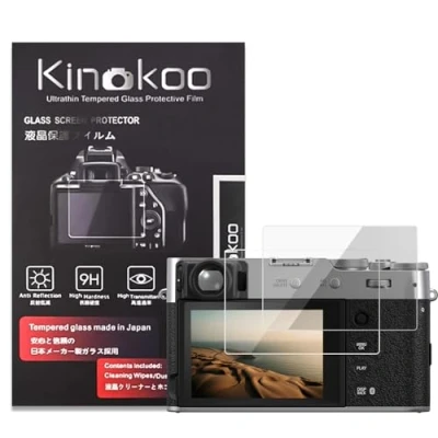 Afbeelding van Kinokoo Schermbeschermer voor Fujifilm X100VI X100V Digitale Camera 0,25mm 9H Hardheid Screen Protector Fuji X 100V/X 100VI Gehard Glas Film Bubble vrij/Anti kras(2 pack)