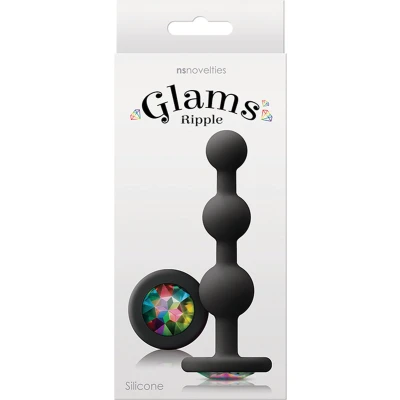 Afbeelding van NS Novelties Buttplug GLAMS RIPPLE RAINBOW GEM Zwart