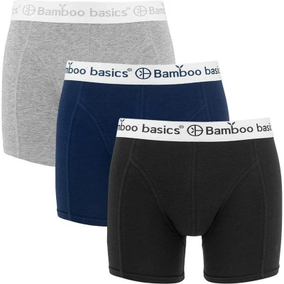 Afbeelding van Bamboo Basics 3 PACK Onderbroeken Grau dunkelblau schwarz, Heren, Maat: Small, schwarz