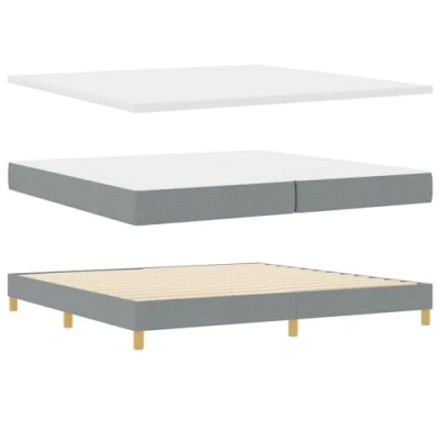 Afbeelding van vidaXL Boxspringbed met matras stof lichtgrijs 200x200 cm