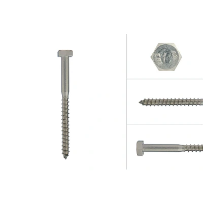 Afbeelding van Houtdraadbouten RVS M10 x 120 mm Per Stuk