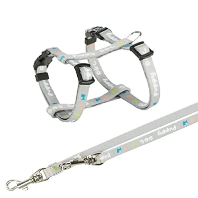 Afbeelding van Trixie Junior Puppytuig Met Riem Lichtgrijs 23 34X0,8 CM / 2 MTR