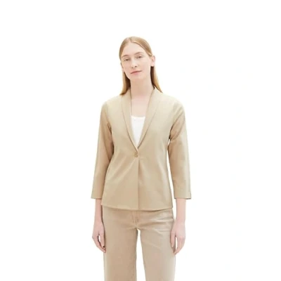 Afbeelding van TOM Tailor Basic Blazer, Dames, Maat: Large, Sandy beige