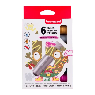 Afbeelding van Plakkaatverf sticks Bruynzeel set á 6 metallickleuren