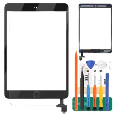 Afbeelding van Voor IPad Mini 1 2 Touch Screen Digitizer Glas Vervanging, A1432, A1454, A1455, A1489, A1490 Display Panel Reparatie Onderdelen Kit, Met Gehard Glas+Gereedschap (niet LCD, Home knop)