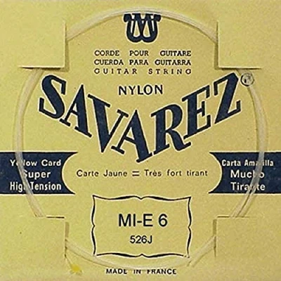 Afbeelding van Savarez Retail String 526J voor klassieke gitaar extra sterke trekkracht Low E gele kaart