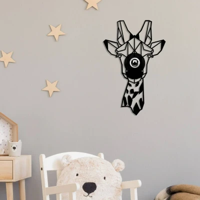 Afbeelding van Filigraan wandlamp giraffe Apertura 35 x 12 54 cm MDF Metaal Zwart Menzzo