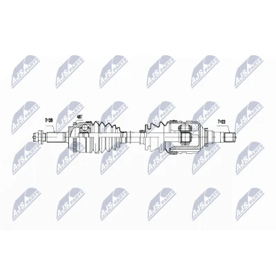 Afbeelding van NTY NPW TY 056 Aandrijfas Vooras rechts 915mm TOYOTA: Corolla IX Hatchback, Station Wagon, Verso