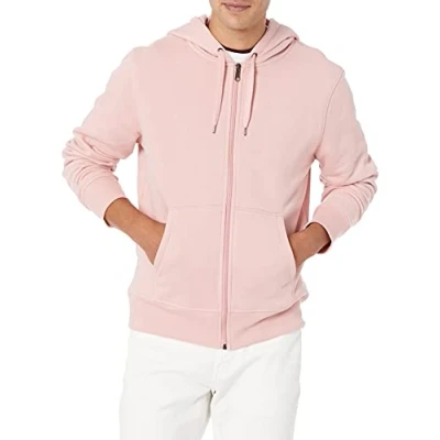 Afbeelding van Amazon Essentials Men&#039;s Fleecetrui met volledige ritssluiting en capuchon (verkrijgbaar in grote lange maten), Roze, S