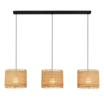Afbeelding van Briloner Borra hanglamp, 3 lamps, natuurlijke kleur, stro