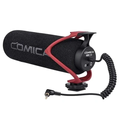 Afbeelding van Comica CVM V30 LITE Videomicrofoon Supercardioïde condensator Camera shotgunmicrofoon voor Canon Nikon Sony Panasonic Camera/DSLR/iPhone Samsung Huawei met 3,5 mm aansluiting (rood)