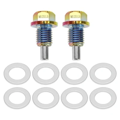 Afbeelding van Be In Your Mind 2 STKS M12 x 1.5 Olie Afvoer Plug Veelkleurige Aluminium Magnetische Sump Drain Moer Bout met Schroef Pakking Compatibel BMW