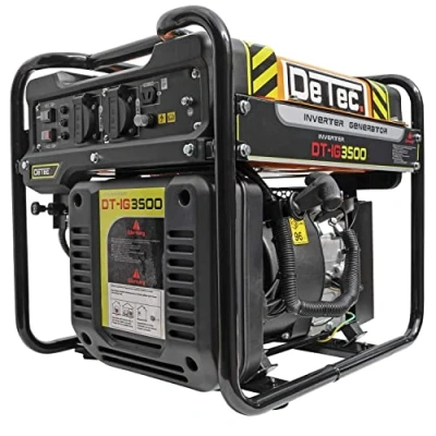 Afbeelding van DeTec. inverter stroomgenerator 3,5 kW benzine 230 V + 12 back up noodstroomaggregaat stil en zuinig digitale generator