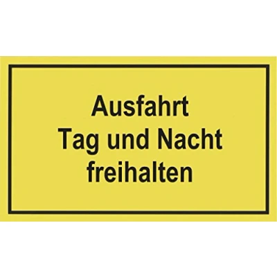 Afbeelding van Metafranc Instructiebord&quot;Uitrit dag &amp; nacht vrijhouden&quot; 400 x 250 mm/bewegwijzering/verbodsbord/stopverbod/parkeerverbod/kenteken van perceel/commerciële etikettering / 500460