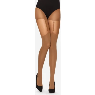 Afbeelding van Merry Style MS GB 260 Dames Panty 60 DEN Overknee Look Polyamide Cappuccino M