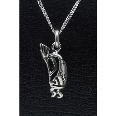 Afbeelding van Zilveren Indiaan Kokopelli detail ketting hanger