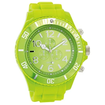Afbeelding van OOZOO Timepieces fluo groene horloge met rubber band C4825
