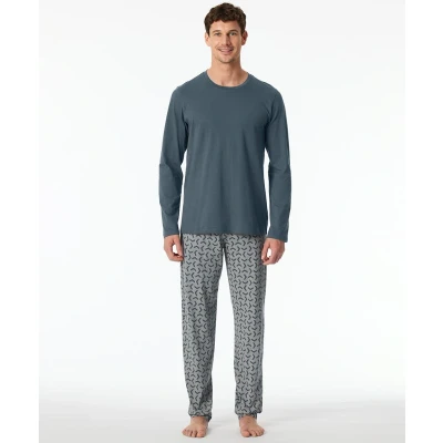 Afbeelding van Schiesser Essentials SET Pyjama, Heren, Maat: 54, Jeansblau
