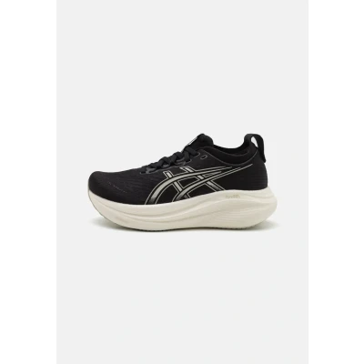 Afbeelding van Asics Gelnimbus 27 Hardloopschoenen voor op de weg, Dames, Maat: 37, Black/lake grey Textiel/ synthetisch