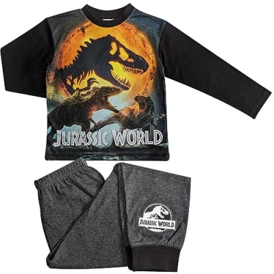 Afbeelding van Jurassic World Jongens Pyjama Lange Mouwen 4 tot 10 Jaar, Zwart/Grijs, 5 jaar