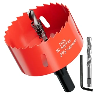 Afbeelding van GARHWAL HSS M42 Bi metaal gatenzaag 60 mm met adapter en centreerboor ideaal voor hout, kunststof, gipsplaten, multiplex metalen zaagdiepte tot 38