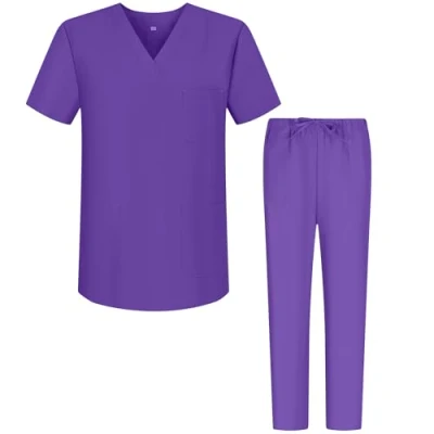 Afbeelding van Misemiya ref.6801 6802 Uniform, set, uniseks, tuniek, medisch uniform met bovenstuk en broek, Lila., M