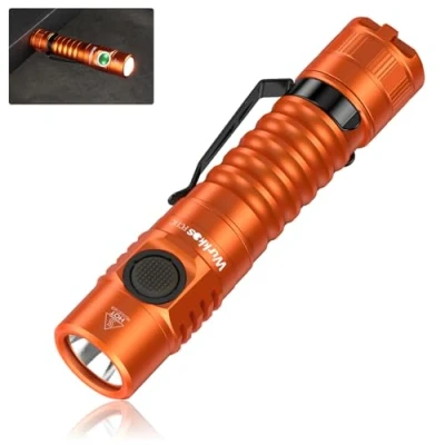 Afbeelding van Wurkkos FC11 C LED zaklamp,extreem helder,1300 lumen,USB C, oplaadbaar,CRI 90magnetisch aan de onderkant van lamp,inclusief oplaadbare voeding(oranje 5000 K)