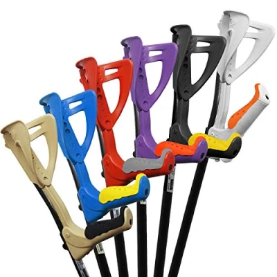 Afbeelding van FDI Ergotech Comfort Grip vouwgreep + inklapbare elleboog wandelstok enkele Crutch Beige