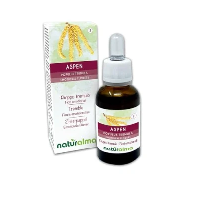 Afbeelding van Aspen of Ratelpopulier (Populus tremula) Naturalma Bachbloesems Druppels 30 ml alcoholvrij vloeibaar extract Bloesemessences Veganistisch en