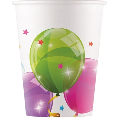 Afbeelding van Procos Bekers Ballonnen Junior 200 Ml 8 Cm Karton Wit Stuks