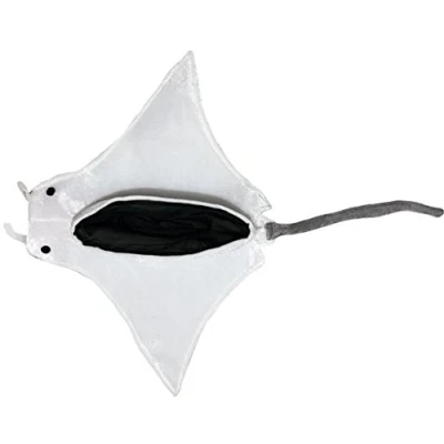 Afbeelding van Petitebelle dierkostuum Stingray vishoed unisex kleding vrije maat Eén grijs