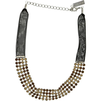Afbeelding van Behave Choker ketting met steentjes bruin