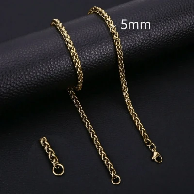 Afbeelding van Aramat Jewels Halskettingen RVS Vossenstaart Schakelketting goudkleur 60cm / 5mm