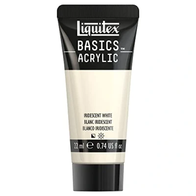 Afbeelding van Liquitex 8870505​ Basics acrylverf, iriserend wit, 22 ml tube, lichtecht, waterbestendig, voor het schilderen en decoreren van hout, metaal, keramiek, kunststof, canvas