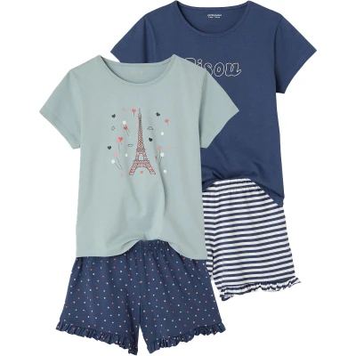 Afbeelding van Vertbaudet Set van 2 pyjamabroeken BASICS voor meisjes