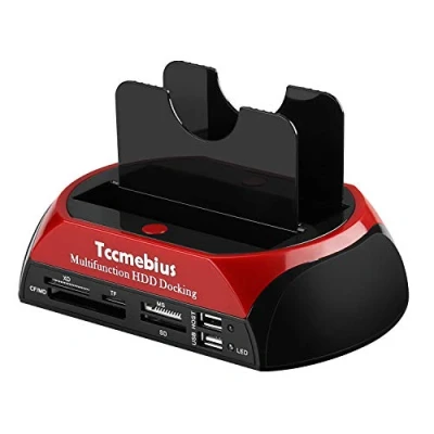 Afbeelding van Tccmebius Harde Schijf Docking Station, TCC S862 DE USB 2.0 Naar 2.5 3.5 Inch SATA IDE Dubbele Slots Externe Behuizing Met Veel in 1 Kaartlezer en Hub Voor &quot;3.5&quot; I/II/III HDD SSD