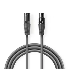 Afbeelding van DMX kabel (m/v) Nedis 10 meter (Digitaal, 110 Ohm, 3 pin)