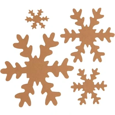 Afbeelding van Sneeuwvlok, d: 3+5+8+10 cm, dikte 350 gr, 16 stuks, naturel