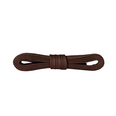 Afbeelding van Deftige Gewaxte Platte Schoenveters, 100% Fijn Katoen, Kleurrijke Mode, 5 mm 0.19 inch Breedte, Vele Kleuren en Lengtes, Gemaakt in Europa door Kaps (90 cm 36 6 paar ogen / 79 Bruin)