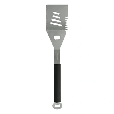 Afbeelding van Amig Fireplus grillspatel 4 in 1 grillaccessoires om te draaien, draaien en snijden met flesopener roestvrij staal rubberen greep afmetingen: 44,5 cm