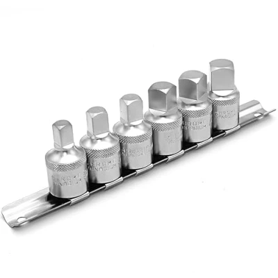 Afbeelding van DAKCOS Olie Afvoer Plug Key Set, 1/2&quot; Drive, 6 STKS Service Socket Set Metrisch 8mm/10mm/12mm/14mm, 3/8&quot; 1/2&quot;, CR V