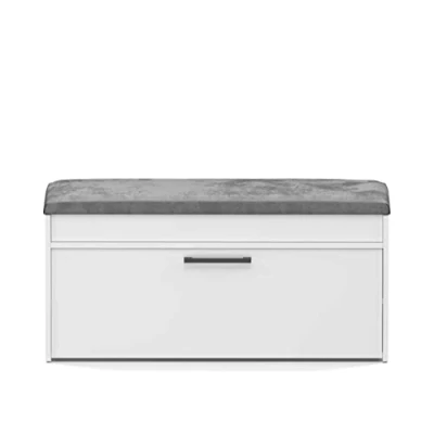 Afbeelding van CDF Schuhschrank Parma Farbe: Eiche Sonoma Ideal fur Diele, Flur, Buro Schuhaufbewahrung Bequemer Sitz (Kissen) Modern Flugeltur Lagerung