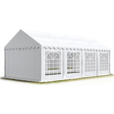 Afbeelding van Partytent feesttent 4x8 m tuinpaviljoen tent PVC 700 N in wit waterdicht