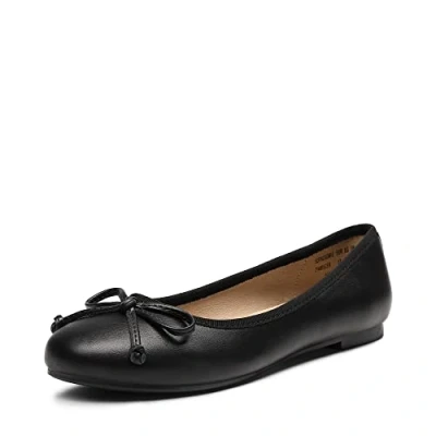 Afbeelding van DREAM PAIRS Platte ballerina&#039;s voor dames, klassiek, elegante en comfortabele balletschoenen met strik, zwart, 39 EU