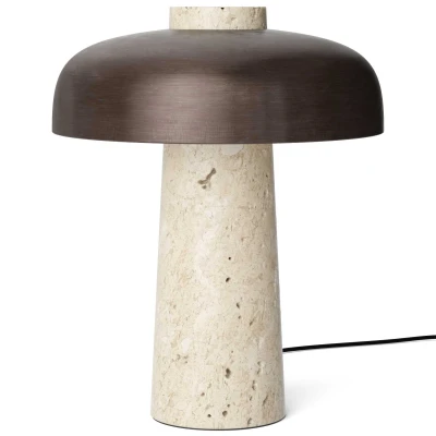 Afbeelding van Audo Copenhagen Reverse tafellamp LED travertinebrons