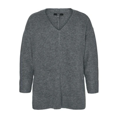 Afbeelding van VERO MODA CURVE Vmcfiluca Ls V NCK Long Pull Ga Cur Noos Pullover voor dames, Balsem Green/Detail: melange, 42/44